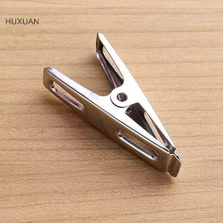 Huxuan 10 / 20 Chiếc Thép Không Gỉ Quần Áo Chốt Giặt Niêm Phong Kẹp Hộ Gia Đình Chống Gió Kẹp Kim Loại Kẹp RFT