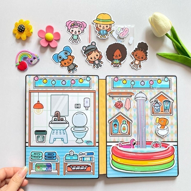 Cuốn Sách Toca Boca 2 Độc Đáo Thú Vị Dành Cho Bé squishy giấy tự làm đồ chơi sách thủ công Đồ Chơi - Squishy - Kuromi