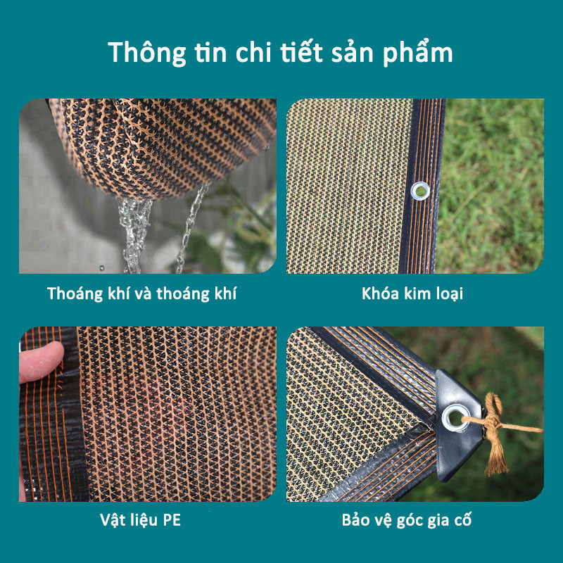 Lưới bóng râm，Lưới Che Nắng Bạt Che Nắng Ban Công Ngoài Trời,  Màu nâu, có nhiều kích cỡ khác nhau, Chặn Tia UV Hiệu Quả