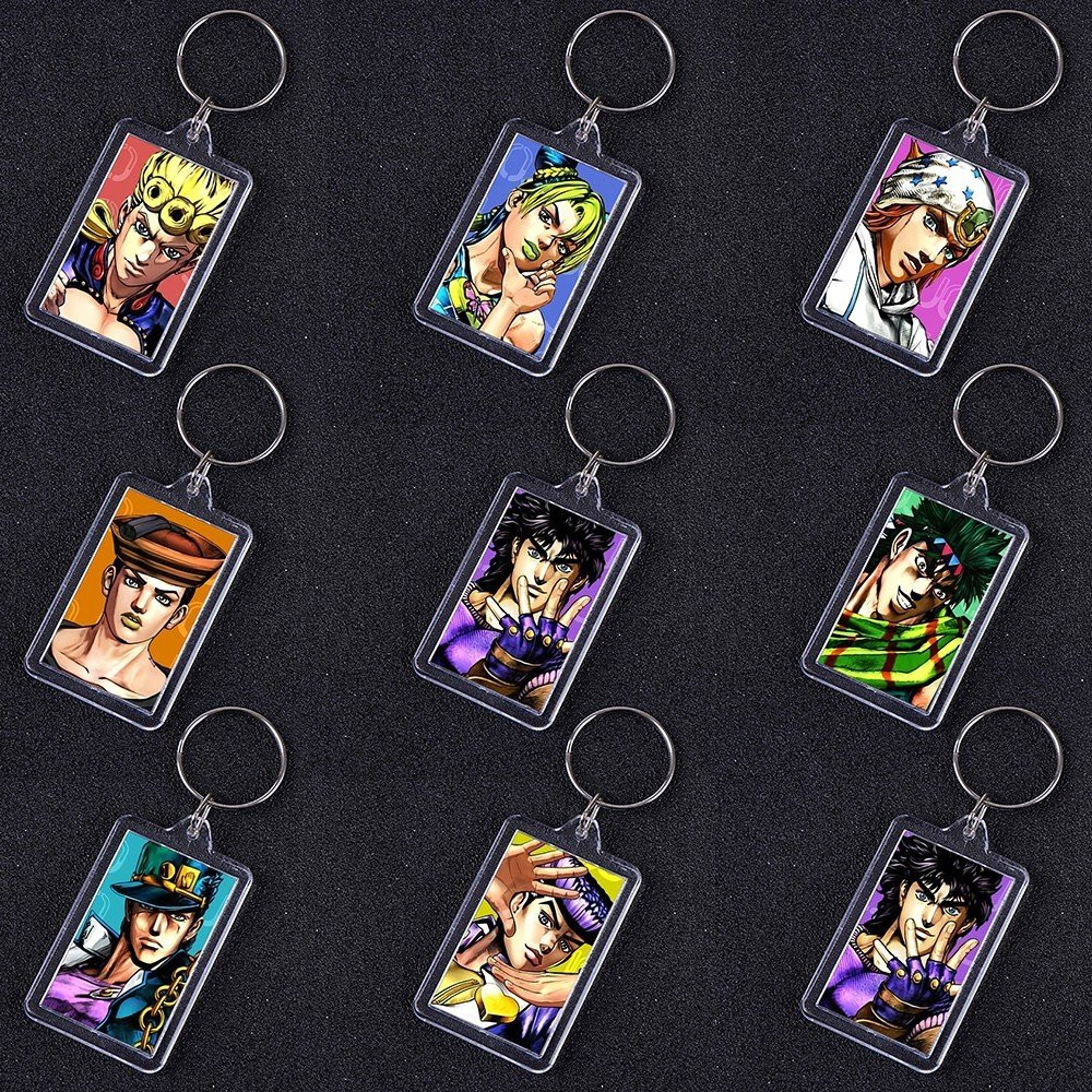 ( VUÔNG ) Móc khóa mica IN HÌNH JoJo's Bizarre Adventure Cuộc Phiêu Lưu Bí Ẩn anime chibi xinh xắn dễ thương