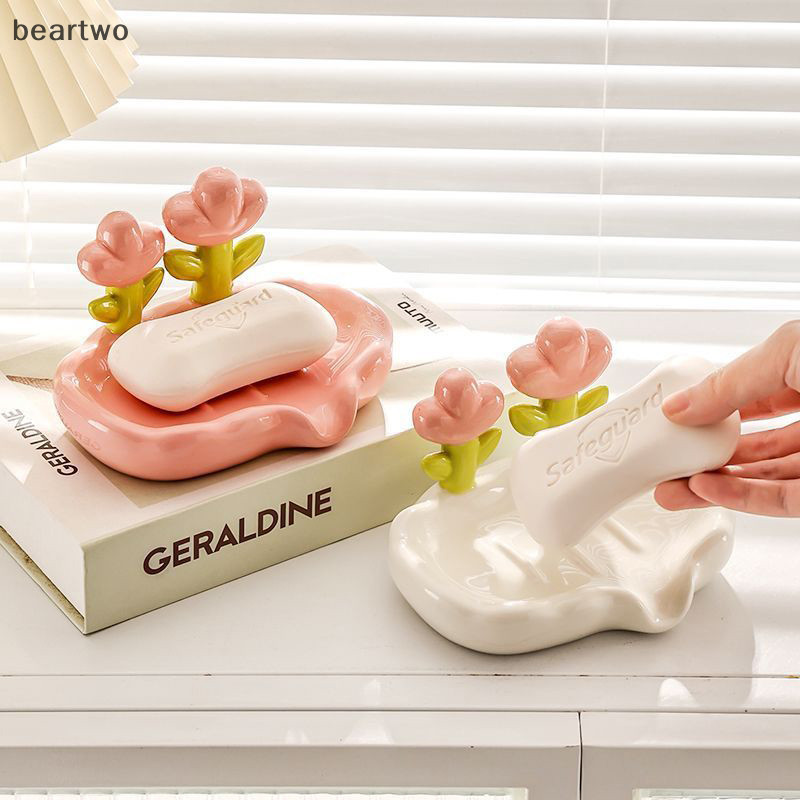 Hộp xà phòng thoát nước sáng tạo, chống trượt, phụ kiện phòng tắm, giá đỡ màu trắng, tiện dụng tại nhà