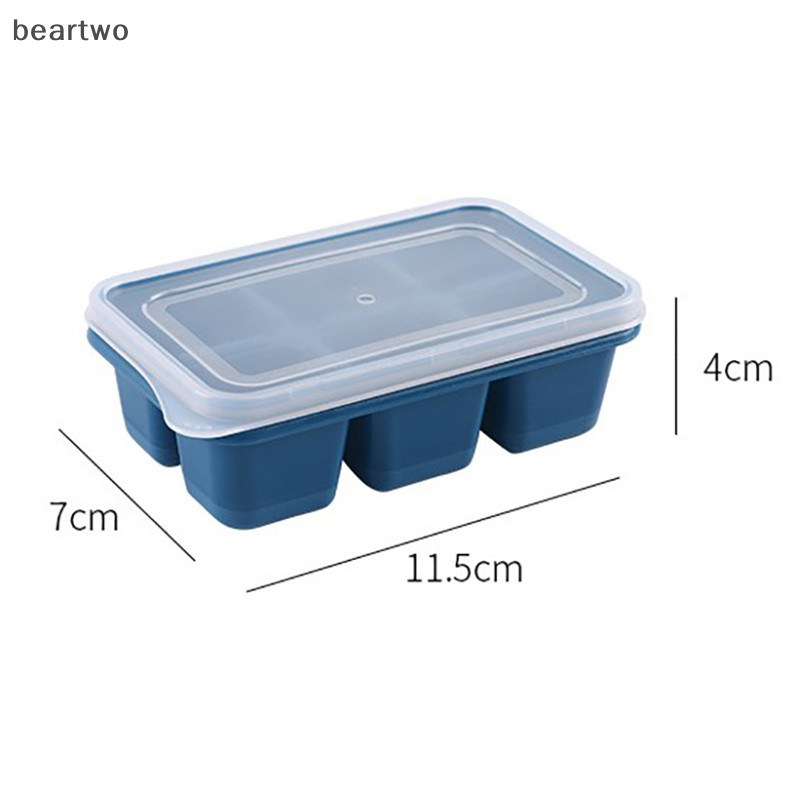< Beartwo > Khuôn Làm Đá Silicon Có Nắp DIY 6 Lưới Đáy Mềm ce Cube Khuôn Vuông Khay Trái Cây Nhà Bếp Thanh Dụng Cụ Phụ Kiện Đẹp