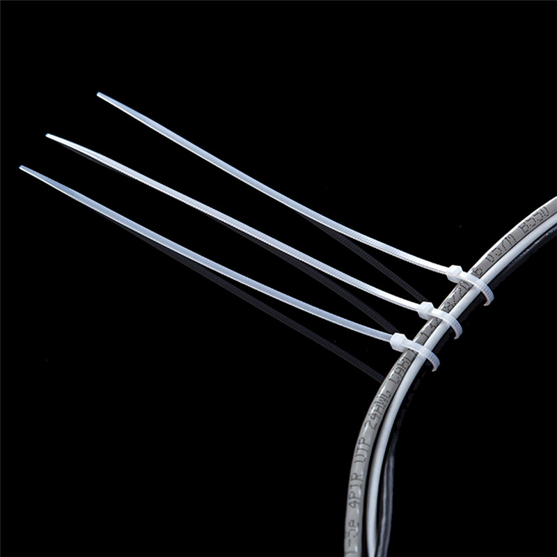 < Beartwo > 100 Chiếc Thắt Lưng Trắng Đen Dây Cáp Zip Dây Tự Khóa Dây Buộc Cáp Nylon Đẹp