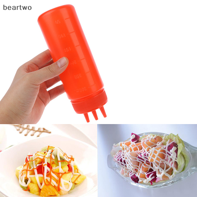 < Beartwo > 3 Lỗ Bóp Chai Nước Sốt gar Dầu Sốt Cà Chua Gravy Cruet Gia Vị Hộp Đựng Đẹp