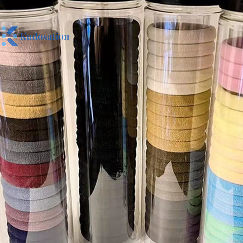 Kudosation 20 Cái / hộp Đóng Hộp Khăn Vòng Đàn Hồi Cao Liền Mạch Đơn Giản Màu Sắc Chắc Chắn Vòng Tóc Đuôi Ngựa Giá Đỡ Dây Tóc Phụ Kiện Tóc