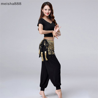 Meisha888 Khiêu Vũ Hông Váy Sequins Viền Váy sel Hip Khăn Rave Váy Nữ