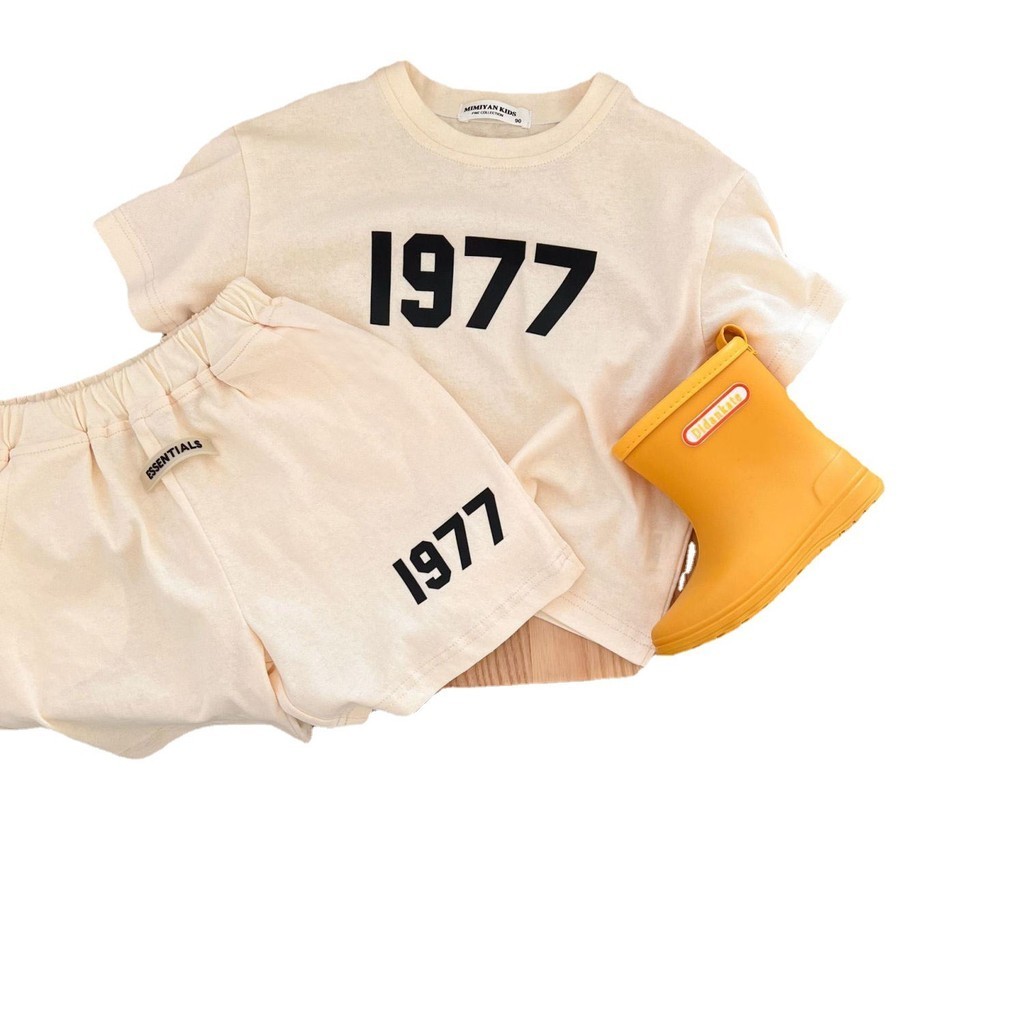 Trẻ Em Mùa Hè Phong Cách Mới Cotton Nguyên Chất In Kỹ Thuật Số Quần Short Tay Ngắn Phù Hợp Với Thời Trang Thường Ngày Hai Mảnh Phù Hợp Với 1HGG