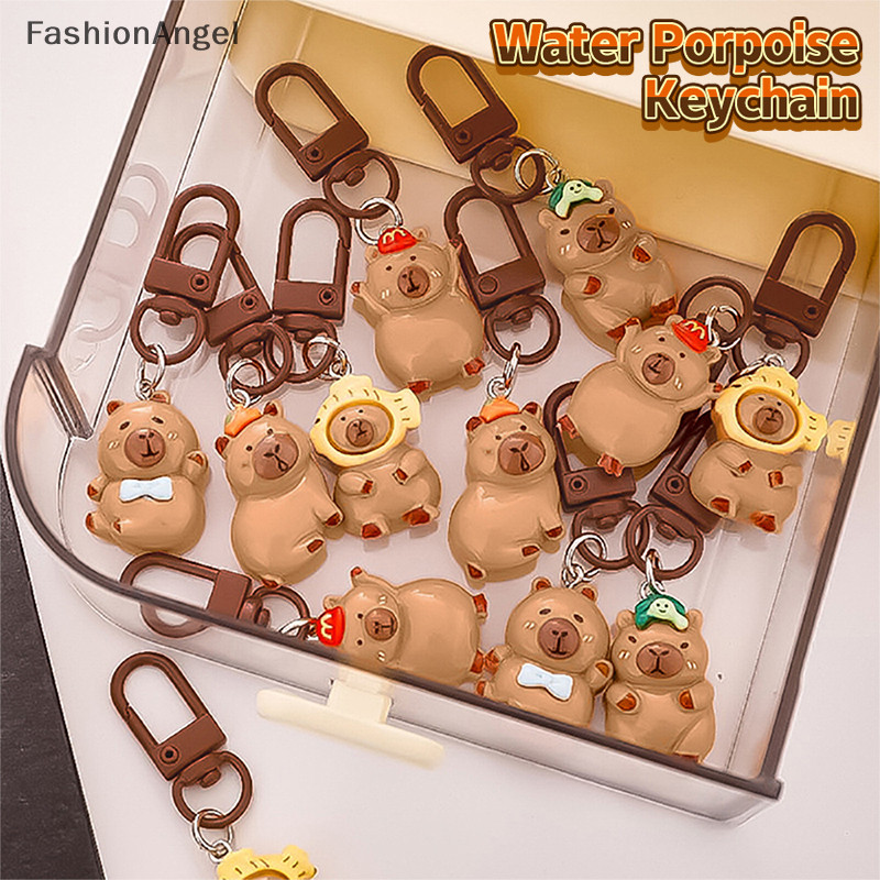 FashionAngel Anime Dễ Thương Capibala Nhựa Móc Khóa Vui Nhộn Thời Trang Móc Khóa Dành Cho Nữ Cô Gái Hoạt Hình Ba Lô Mặt Dây Chuyền Phụ Kiện Quà Tặng TH