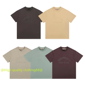 * * * * Chất lượng cao * * * ESSENTIALS FEAR OF GOD Áo thun ngắn tay chữ phong cách mới