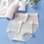Quần lót lụa băng mùa hè FUJIZOU, Quần lót lụa băng liền mạch in chữ, Quần lót Cotton thời trang Quần lót đơn giản xuyên thấu Quần lót nữ sinh nhật