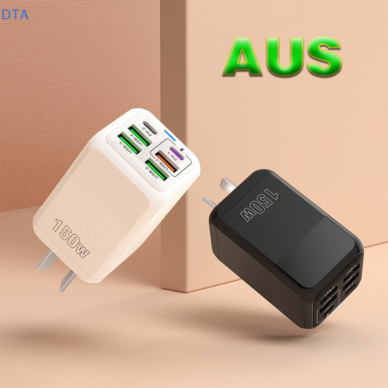 Bộ sạc DTA 150W 6 cổng 4USB + 2TYPE-C cho Android cho Huawei PD Bộ chuyển đổi siêu nguồn Chuyến đi công tác PO