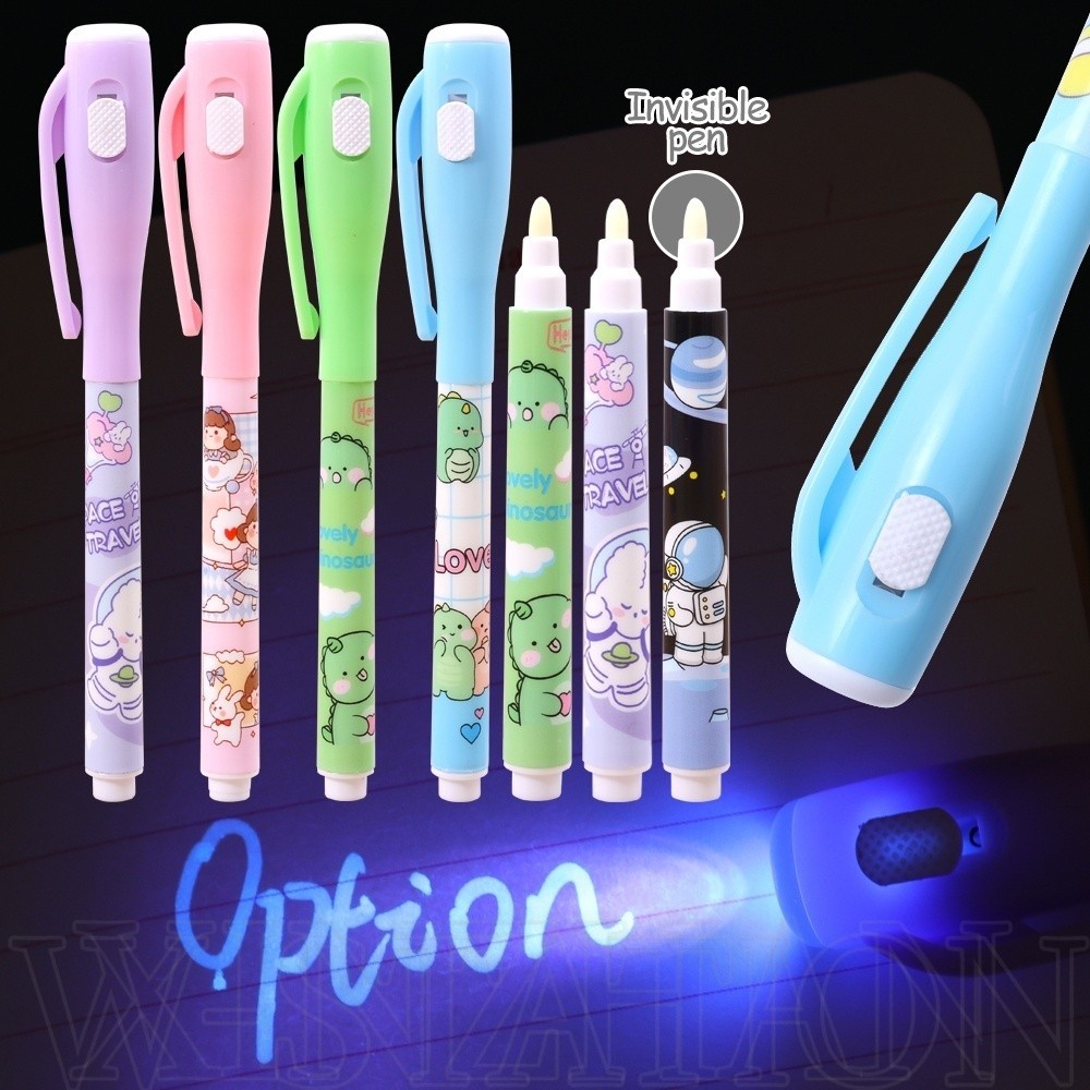 [Hot] Bút huỳnh quang vô hình UV - Đèn bút đánh dấu một đầu - Bút chì chiếu sáng phát sáng - Đồ chơi ma thuật cho trẻ em có đèn cực tím - Dụng cụ viết Văn phòng phẩm