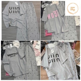 [ Rẻ Vô Địch ]  Tổng Hợp Các Sét Bộ Nữ Quần Chờ Neo Cạp Cao+ mix Áo Phông Form Rộng Unisex