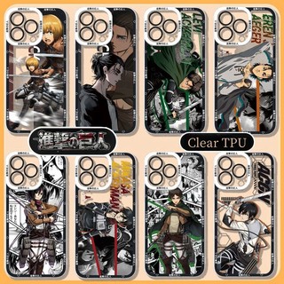 Ốp Lưng Cho IPhone 11 Pro MAX 6 6S 7 8 Plus X XS MAX XR 13promax 14promax Anime Attack On Titan Cartoon Clear Cool Soft Case