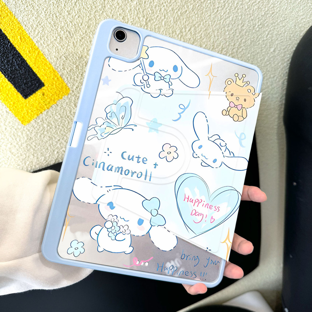 Ốp lưng máy tính bảng Cinnamoroll cho iPad gen6 air5 10.9 generation10th 2018pro gen7 2022pro11 2024air6 11inch air3 air4 mini6 gen8 gen9 10.2 air1 2 gen5 Xoay 360 độ Vỏ bảo vệ