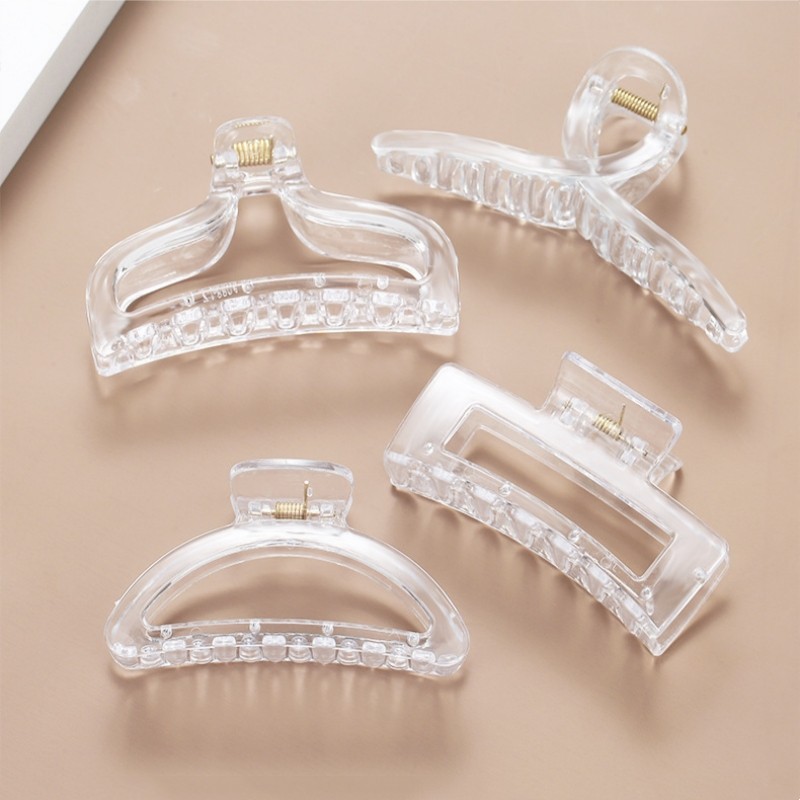 1pc Trong Suốt Hình Học Móng Vuốt Tóc Nữ Cô Gái Sang Trọng Trang Trí Móng Vuốt Phụ Kiện