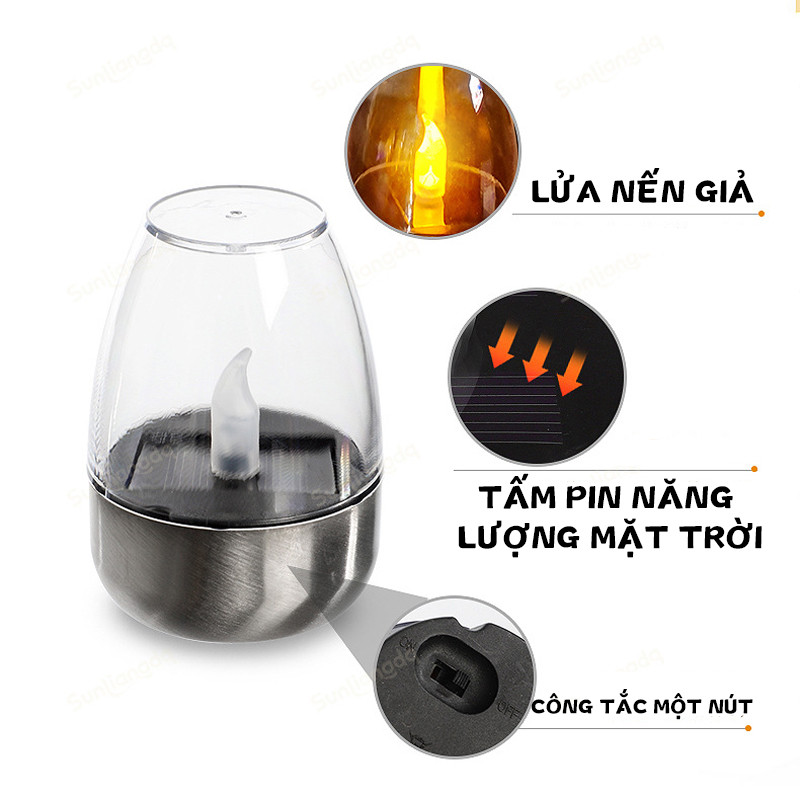 Nến Năng Lượng Mặt Trời Mới，Đèn Ngủ Tiết Kiệm Năng Lượng Pin Tích Hợp Lâu Dài，Đèn ngủ ngoài trời