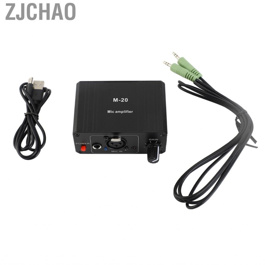 Zjchao Micro Preamp Mic Gain Booster 48V Power XLR đầu ra cho động và thiết bị ngưng tụ