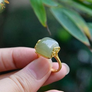[Gou] Phong Cách Dân Tộc Cổ Điển Đám Mây Tốt Lành Giả Ngọc Nhẫn Có Thể Điều Chỉnh Nữ Phong Cách Trung Hoa Tính Khí Đơn Giản Thanh Lịch Nhẫn Tặng VN