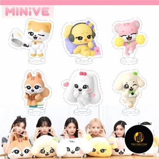 Mô hình Standee Kpop IVE Acrylic Stand HD Yujin Gaeul Wonyoung LIZ Rei Leeseo fg Phụ kiện trang trí để bàn góc học tập
