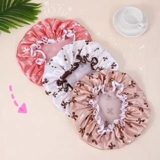 Mũ Tắm Trùm Tóc Chống Nước 2 Lớp Mũ Trùm Tóc Mũ Trùm Đầu Tắm Họa Tiết Nơ Thanh Lịch Co Giãn Tốt NGÓI HOME - MT01