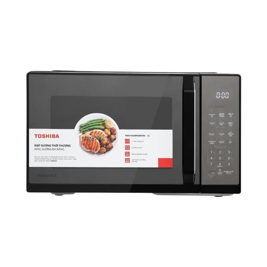 Lò vi sóng có nướng mặt gương Toshiba MW3-EG26PE(BM)VN 26L - Bảo hành chính hãng 12 tháng