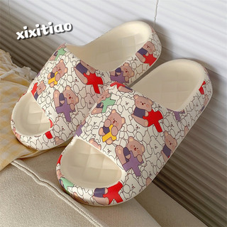 Xixitiao Dép Xăng Đan Mùa Hè Dành Cho Nữ Hình Gấu Hoạt Hình Dễ Thương Với Đế Eva Mềm Mại