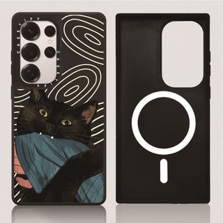 Casetify X bite you Case Matte Black & Sliver Mirror Vỏ hút từ tính Samsung Galaxy S23 S24 S25 Ultra Plus Mặt sau cứng có hộp khắc logo