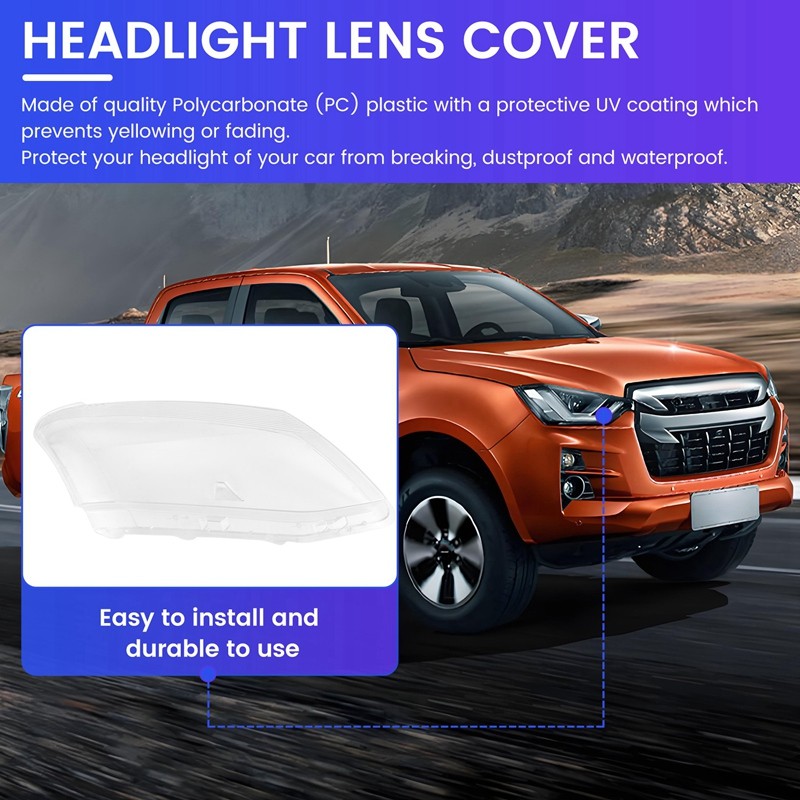 Cho D-Max Dmax 2012-2016 Đèn Pha Ô Tô Ống Kính Bao Đèn Trong Suốt Chụp Đèn Vỏ Thủy Tinh LH