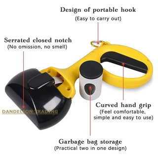 [DANDLEION] Pet Dog Pooper Scooper Dụng cụ làm sạch ngoài trời di động Dụng cụ nhặt rác Bộ sưu tập túi Poop Dụng cụ làm sạch tiện lợi Dụng cụ thu gom chuồng cho chó