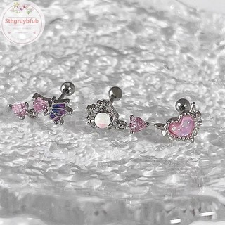 Sthb Thời Trang Chuyển Màu Hồng Trái Tim Bướm Bông Tai Ngọt Ngào Tinh Tế Bướm Thả Bông Tai Xuyên Phụ Kiện Trang Sức Quà Tặng VN