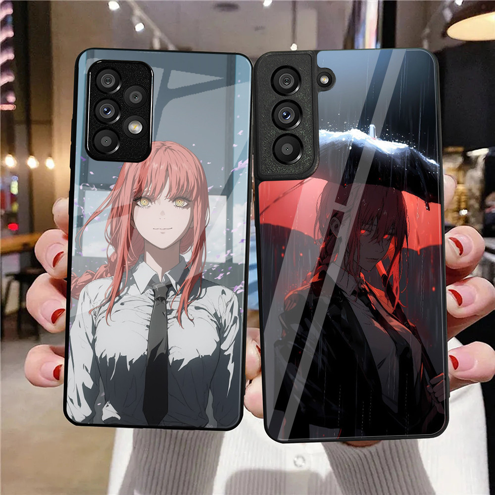 Makima Chainsaw Man 02 Kính Cường Lực Ốp Lưng Điện Thoại Samsung Galaxy A10 A14 A16 A25 A35 A22 4G A32 A33 A34 A40 A42 A52 A53 A54 A55 A70 A71 A72 A73 5G Cover