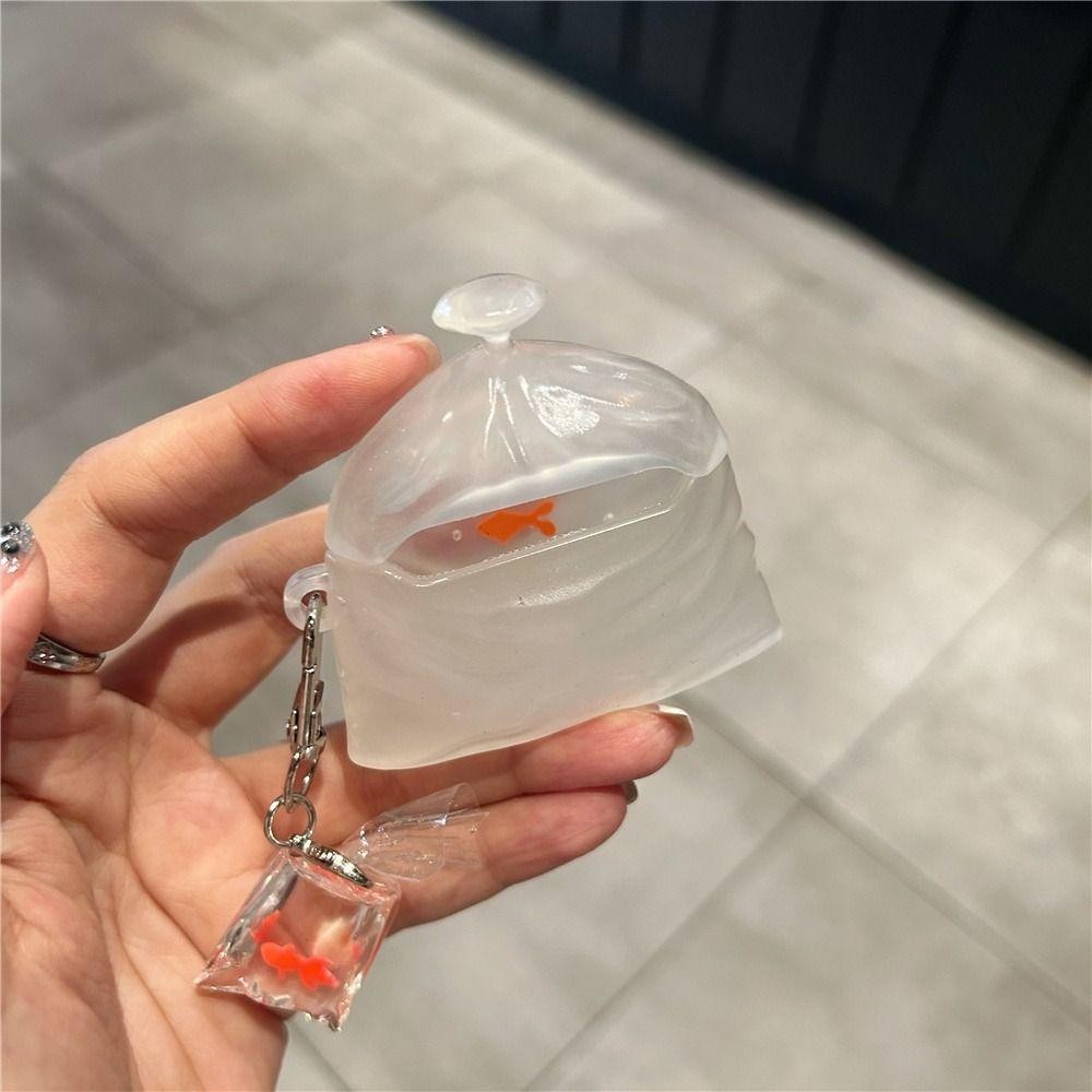 Vỏ tai nghe FLAZEA, Tai nghe cá vàng chống rơi, Chống bụi chống trầy xước với mặt dây chuyền cá vàng Vỏ hộp sạc cho Airpods 4 3 2 1 / / Pro2