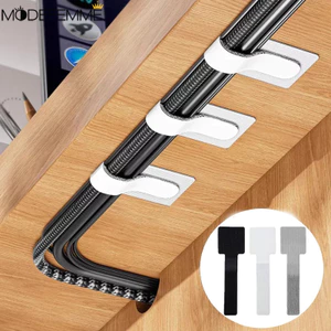 10 Dây buộc cáp - Tự dính, Có thể điều chỉnh - Dụng cụ cố định dây nguồn USB - Dụng cụ sắp xếp dây có thể tái sử dụng - Dây buộc - Quản lý bàn làm việc - Dành cho cáp mạng, bảng cắm