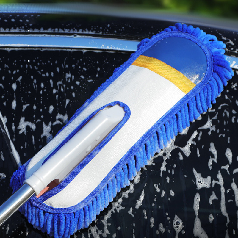 cây lau xe ô tô SEAMETAL Kính Thiên Văn Chenille Xe Sáp Chà Cây Lau Đa Năng Loại Bỏ Bụi Xe Rửa Tay Bộ Dụng Cụ Vệ Sinh Xe Hơi