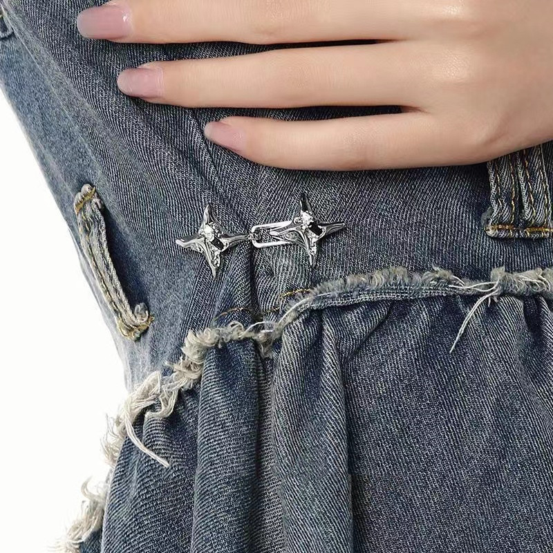 Có thể tháo rời khóa thắt lưng hình ngôi sao bốn cánh thời trang quần áo và phụ kiện