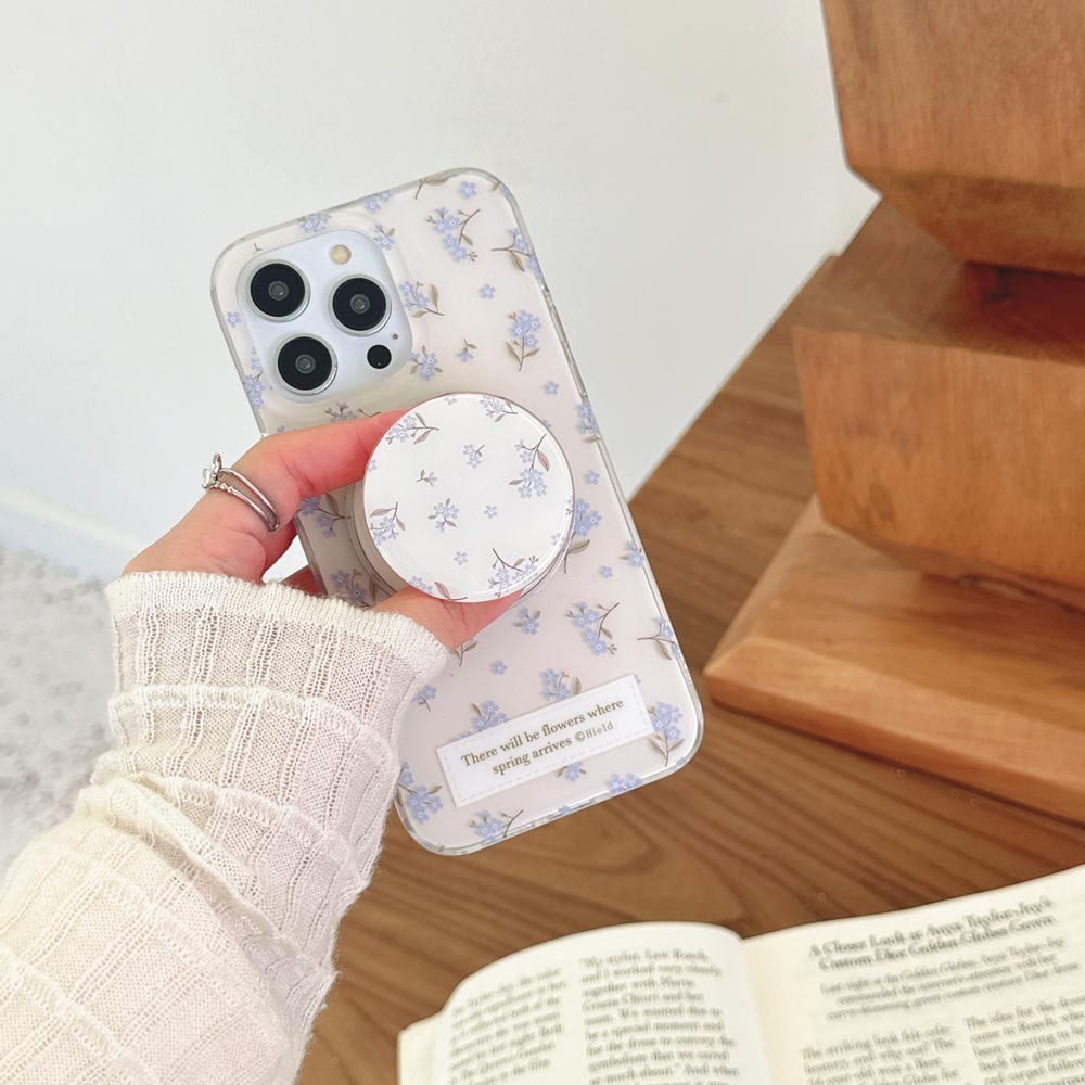 Ốp Lưng Cứng Tương Thích Với iPhone 11 12 12Pro 12ProMax 13 13Pro 13ProMax 14 14Pro 14ProMax 15 15Pro 15ProMax 16 Pro 16ProMax 17 Pro 17ProMax Ốp Nam Châm Họa Tiết Hoa Xanh