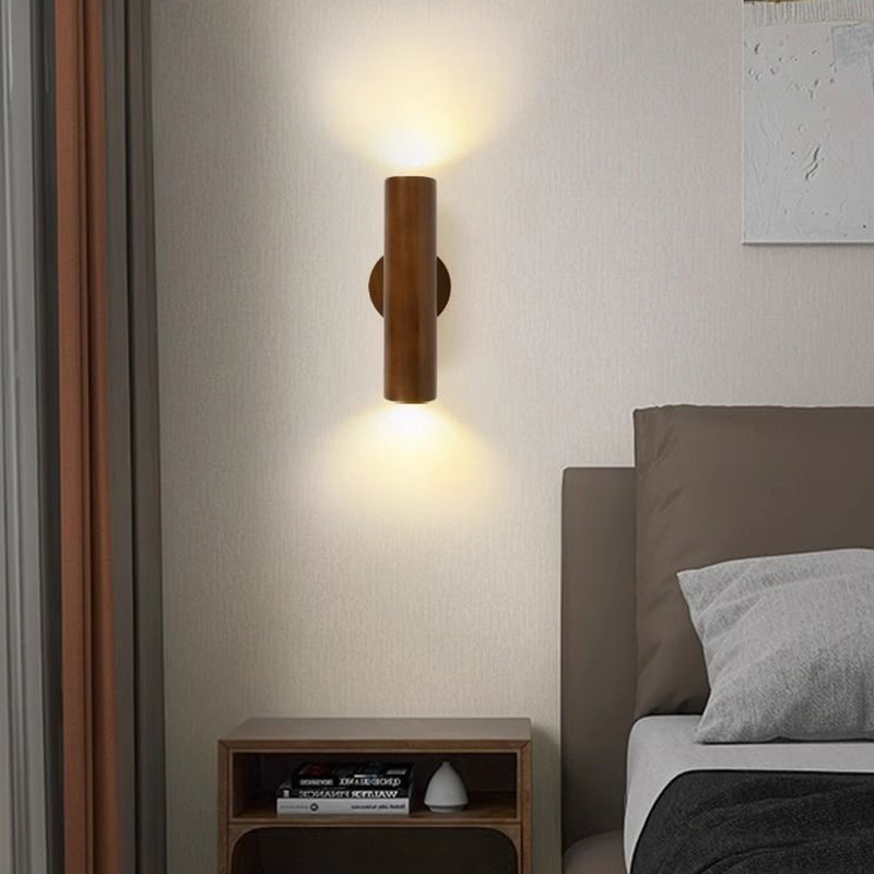 Xoay Đèn Tường Bằng Gỗ Thiết Kế Hiện Đại Phòng Ngủ Đơn Giản Đầu Giường Đèn Tường Phòng Khách Nền Led Sconce