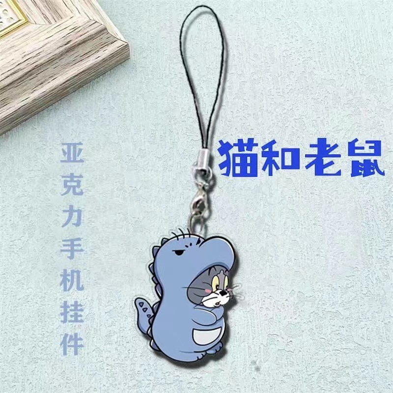 Dây chuyền điện thoại di động Tom và Jerry mặt dây chuyền đôi điện thoại di động mặt dây chuyền vỏ điện thoại di động