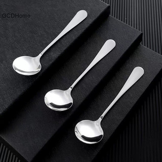 Gcdhome Thìa Cà Phê Thép Không Gỉ Tròn Tay Cầm Dài Kem Khuấy Mảnh Món Tráng Miệng Mật Ong Trộn Thìa Nhà Bếp Bộ Đồ Ăn Trang Trí HOT