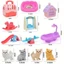 MONOSTYLE Puppy Giả vờ chơi đồ chơi, Bộ búp bê chó Đồ chơi trẻ em Đồ chơi giỏ thú cưng cho chó, Cảm giác thị giác Đồ chơi chơi cảnh động vật Mini dễ thương