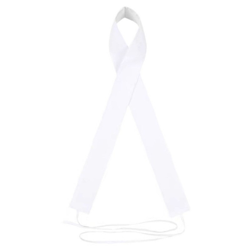 Chinese Style White Detachable False Collar for Ancient Dress Skinny Long Scarf