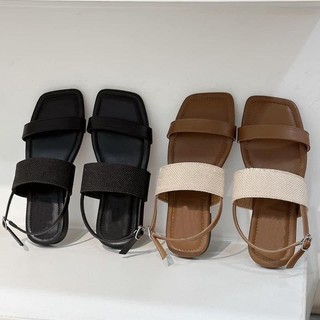 Sandal dáng bệt chất liệu Canvas bền và chắc chắn Giày Bánh bèo Sandal canvas Shoes Nữ đi rất êm chân
