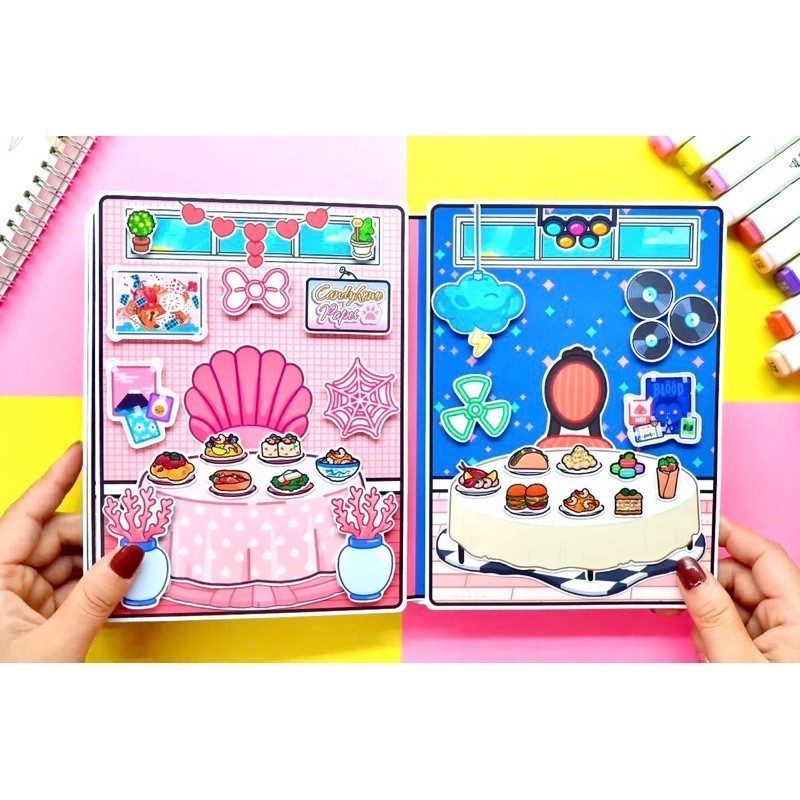 Toca Life World Book Toca Boca Dễ Thương Dành dán sách đồ chơi giấy đồ chơi giấy kuromi Đồ Chơi - Squishy - Kuromi
