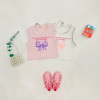 A42- Áo ba lỗ hình nơ cho bé gái Size từ 8-35Kg