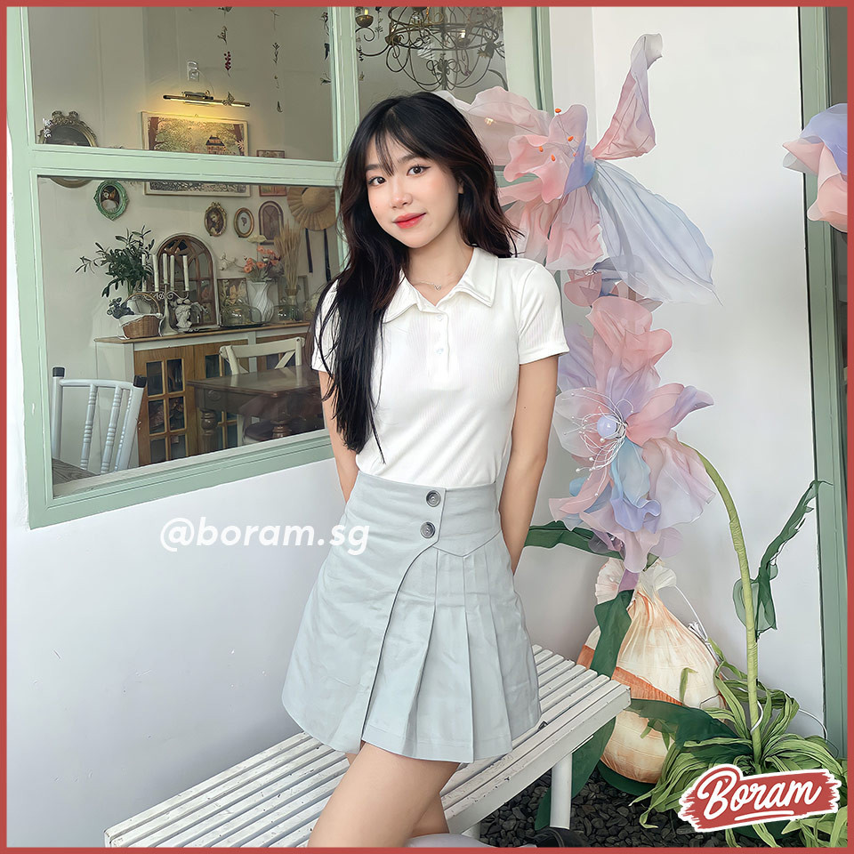 Áo polo nữ, áo thun bo gân có cổ BORAM SG