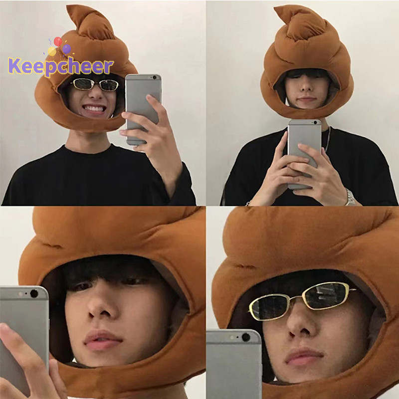 [Keepcheer] Sáng Tạo Dễ Thương Hình Dạng Shit Mũ Sang Trọng Nhồi Bông Ngộ nghĩnh Giả Poop Full Mũ Đội Đầu [Mới]