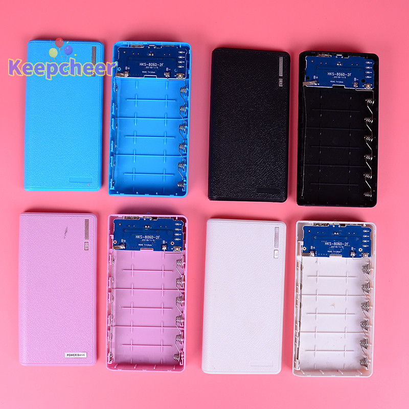 [Keepcheer] Bộ vỏ sạc usb kép 20000mAh 6X 18650 hộp sạc tự làm cho điện thoại [Mới]