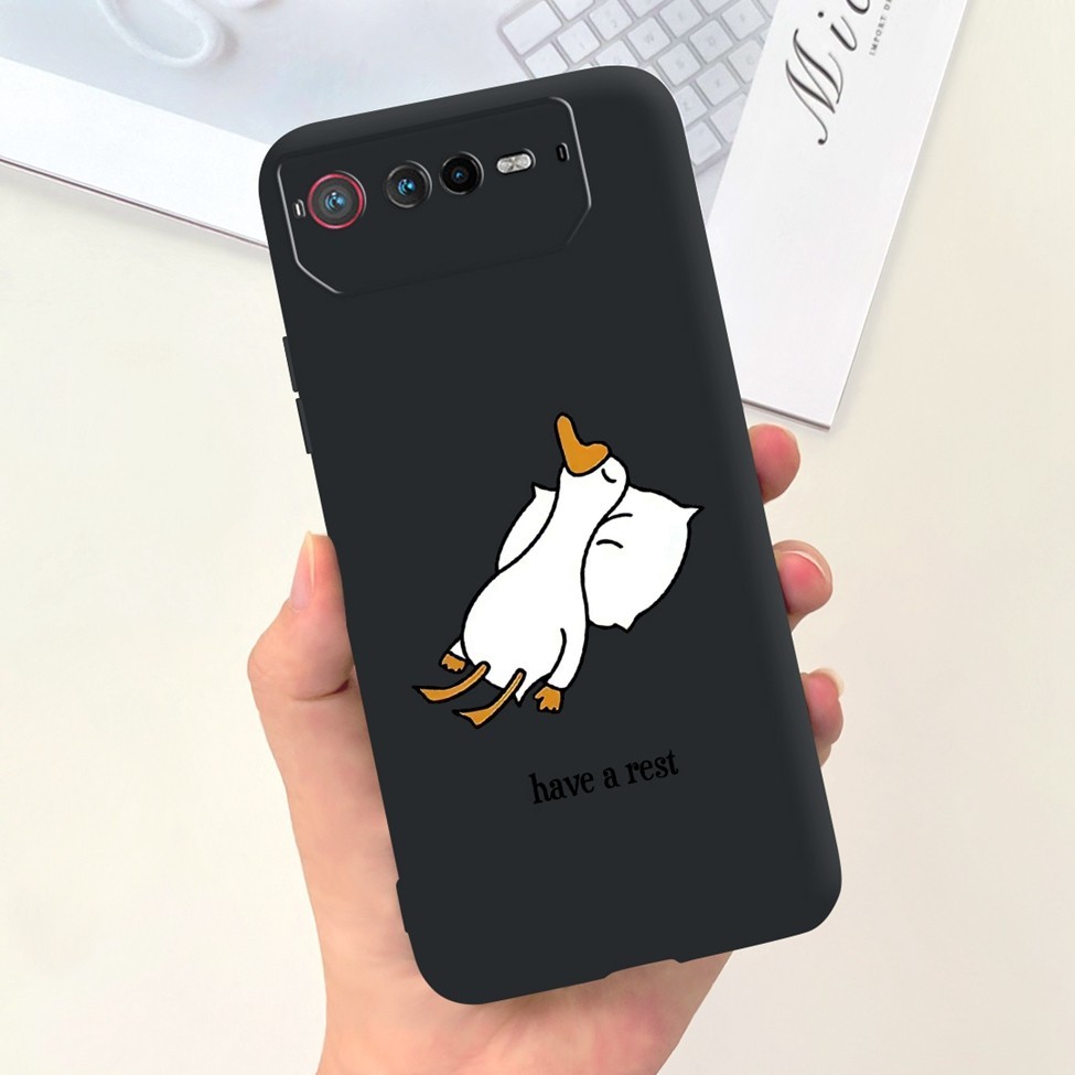 Asus ROG Điện Thoại 6 Ốp Lưng Chống Sốc Thẩm Mỹ Mèo Dễ Thương Gấu Trúc Sơn Đen Silicon Asus ROG Điện Thoại 6 Ốp Lưng Điện Thoại 6.78 ''