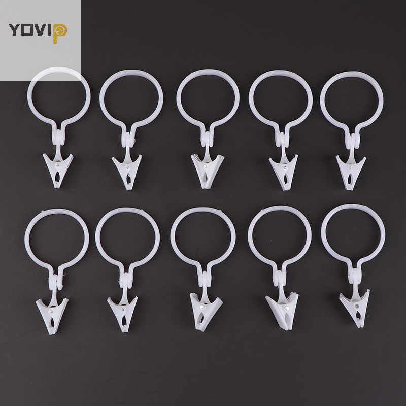 Yovip 10 Cái Khóa Rèm Nhựa Kẹp Rèm Trắng Thắt Khóa Đồ Gia Dụng VN